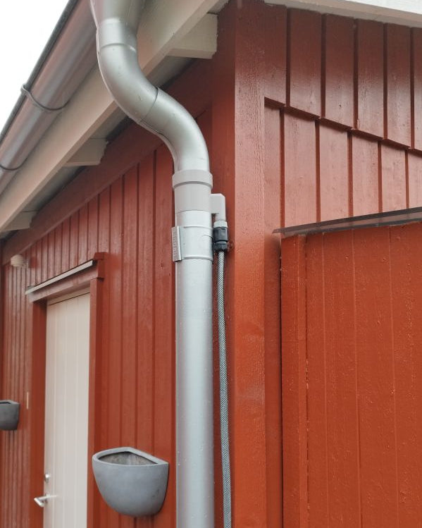 Regnvattensamlare för stuprör, adapter för självfallsbevattning