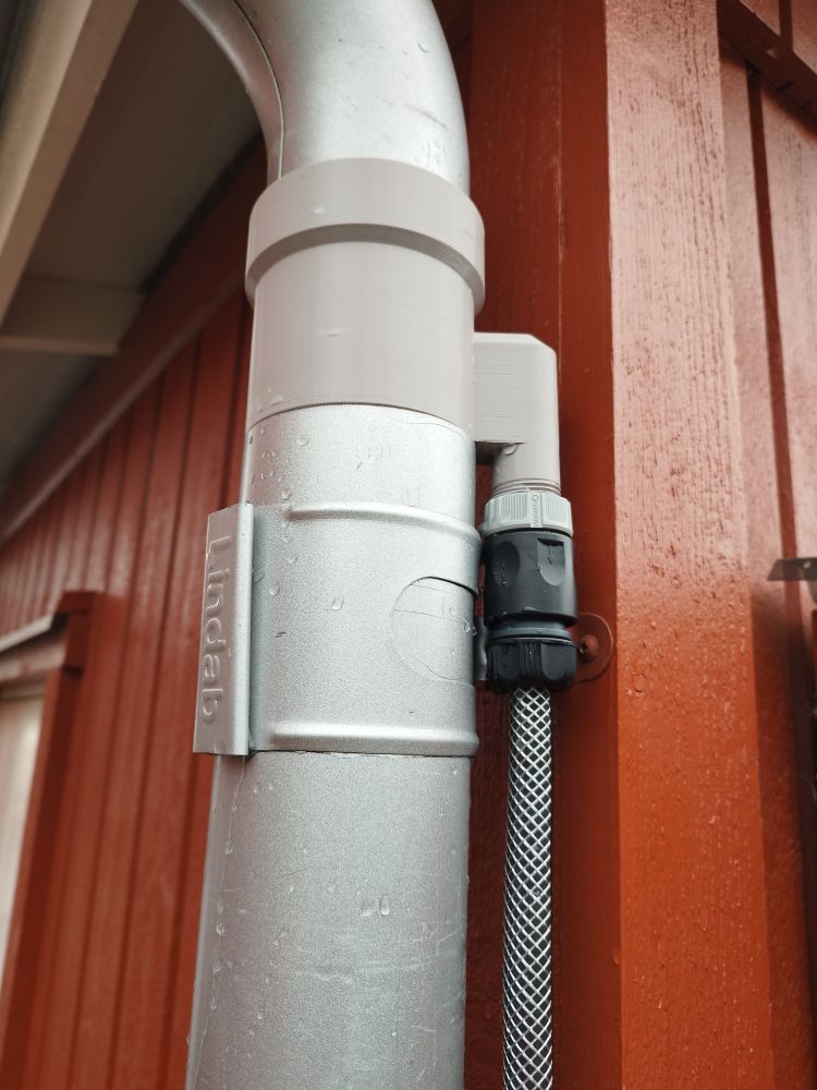 Regnvattensamlare för stuprör, adapter för självfallsbevattning