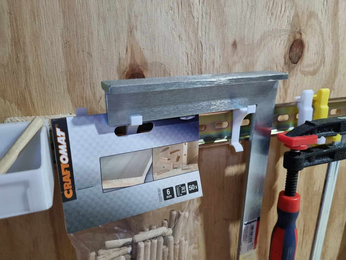 Skruvmejselhållare för DIN-skena – flexibelt clips – 3 st.