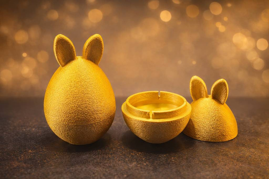 3D-printat påskägg med hare