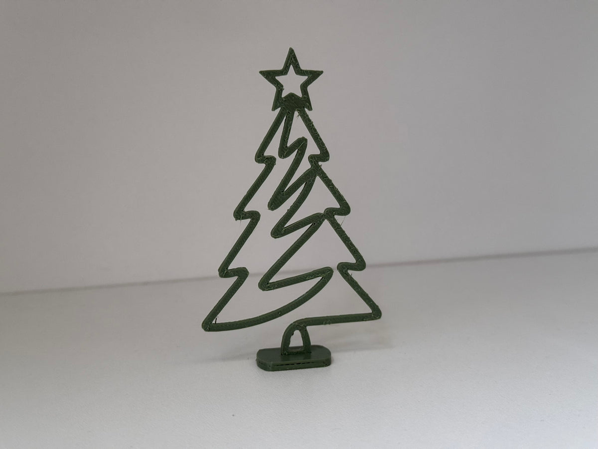 Minimalistisk julgransfigur med stjärna och fot