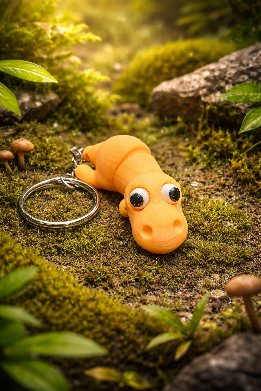 Babydinosaurie-nyckelring med flexibla leder