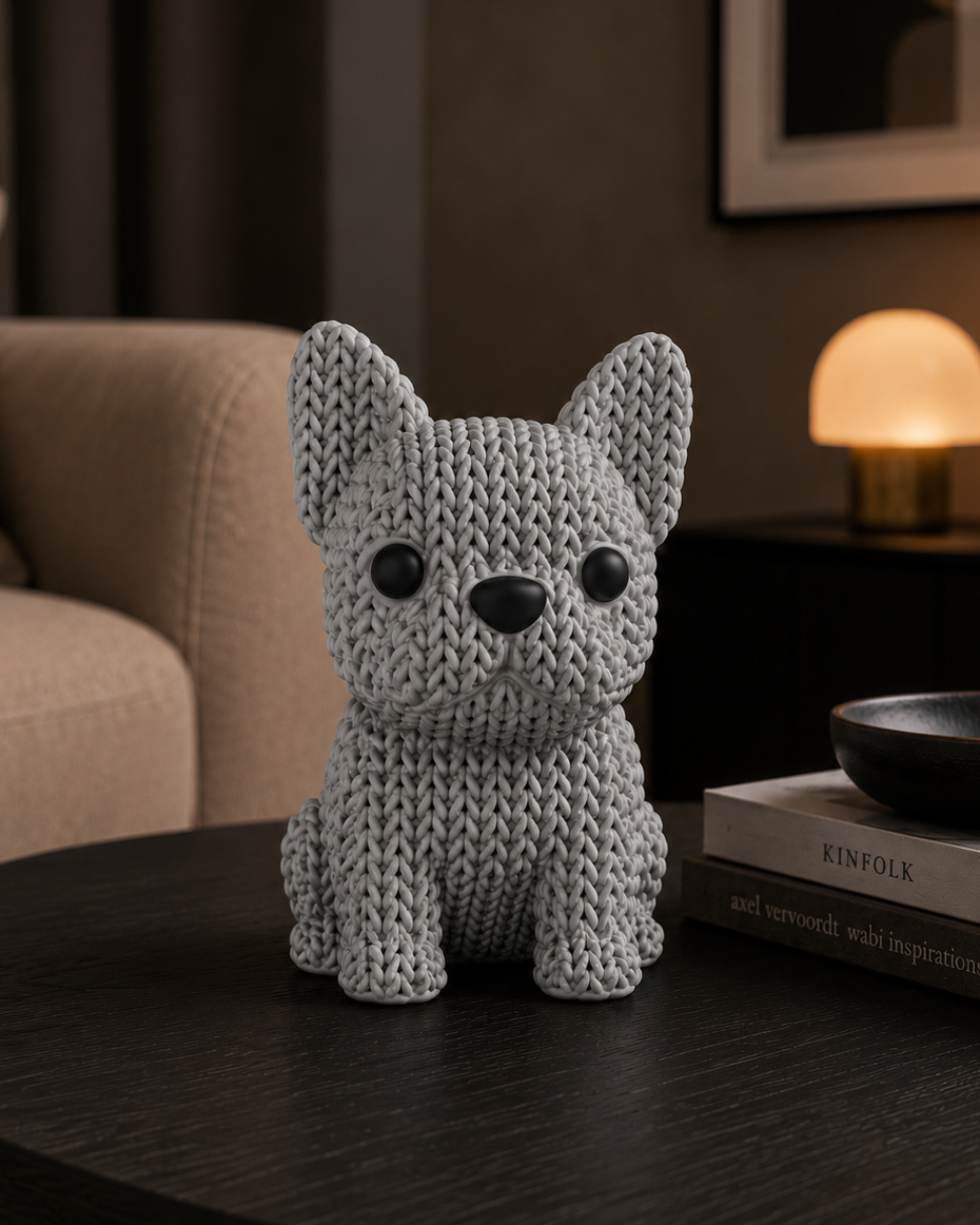 Figur av fransk bulldogg – charmig borddekoration