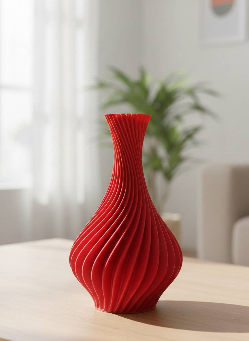 Närbild av vertikala räfflor och matt yta i vackert ljus