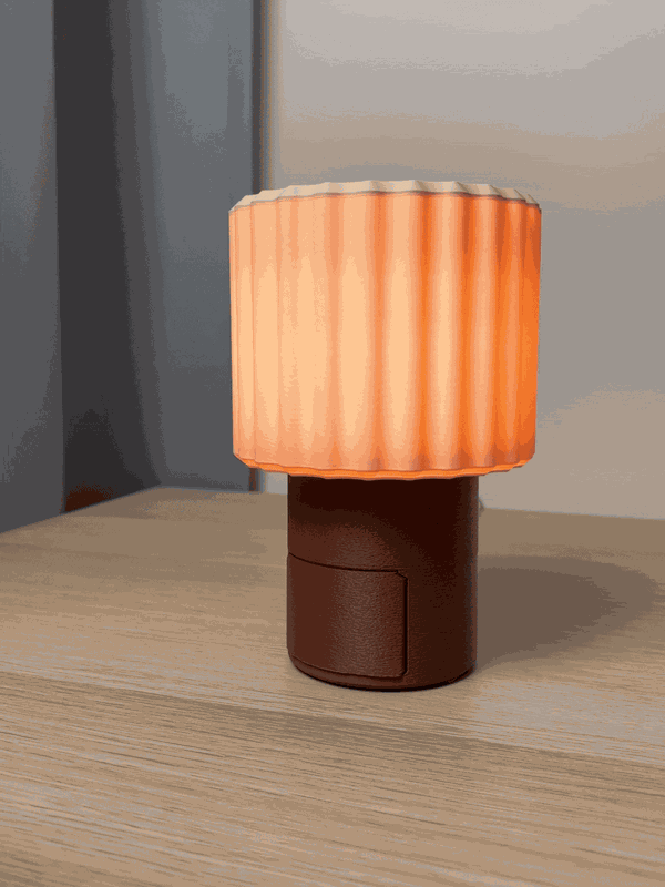 Lampa med dold låda – förvaring med tryck-öppna-funktion