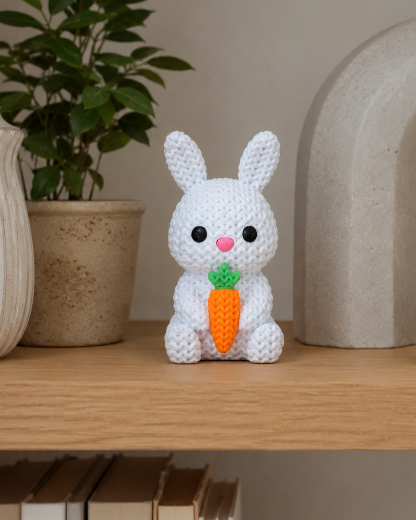 Kaninfigur – påskdekoration med morot