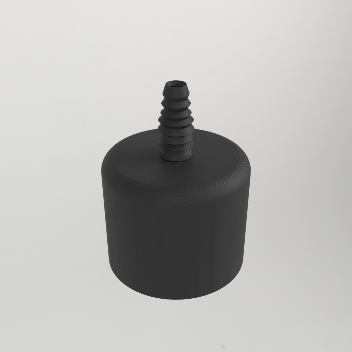 2-tums PVC-ändlock med adapter för 10 mm silikonslang
