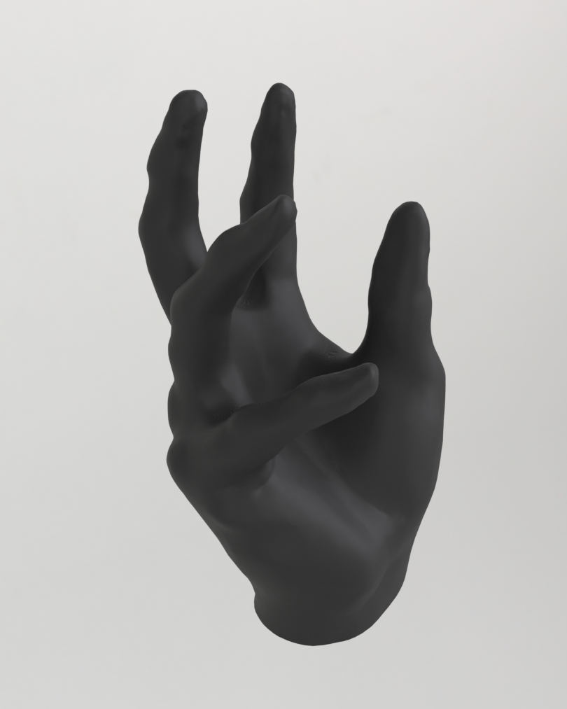 iPhone-ställ format som en hand – 3D-skannad mobilhållare