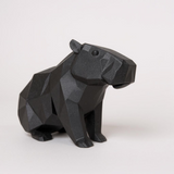 Närbild av low poly-kapybarans fasetter som fångar ljuset