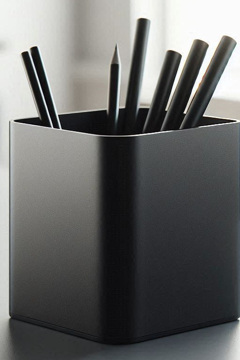 Minimalistisk pennhållare med ren cylindrisk form, närbild
