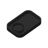 Minimalistisk nyckelbricka med inbyggd myntskål, ovanifrån med facken