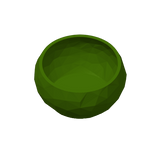 Närbild av en geometrisk diamantskål med fasetter och slät yta