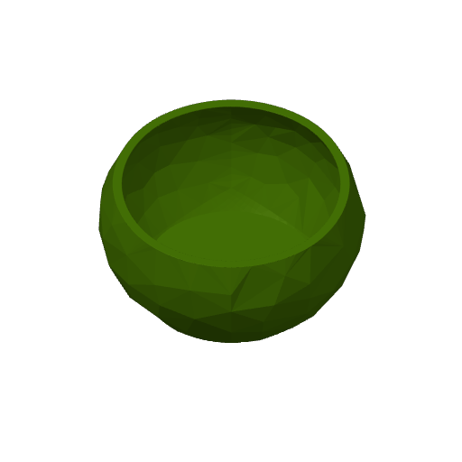 Närbild av en geometrisk diamantskål med fasetter och slät yta