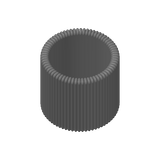 Närbild av en räfflad pennhållare med platta vertikala räfflor och minimalistisk design