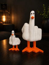 Duck You-figur i vitt – storleksjämförelse 14 cm och 25 cm