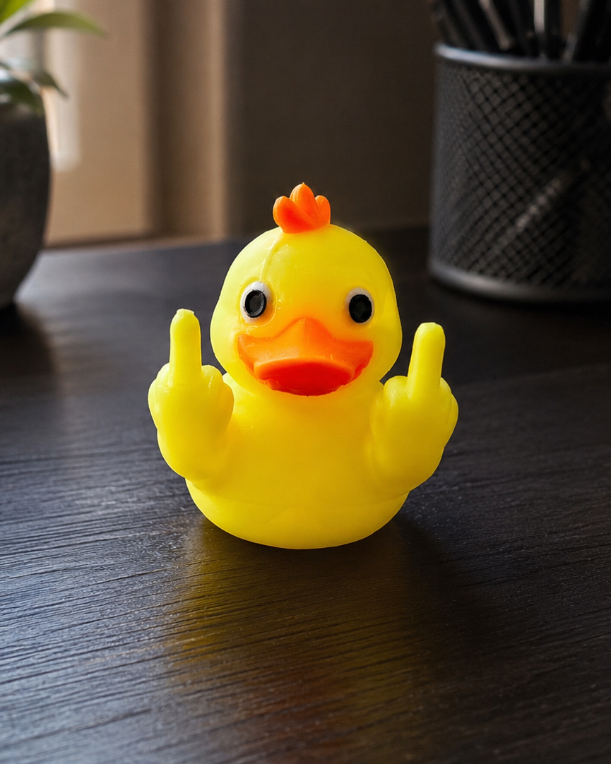Fräck ankfigur – Duck You V2 med fuckfingrar