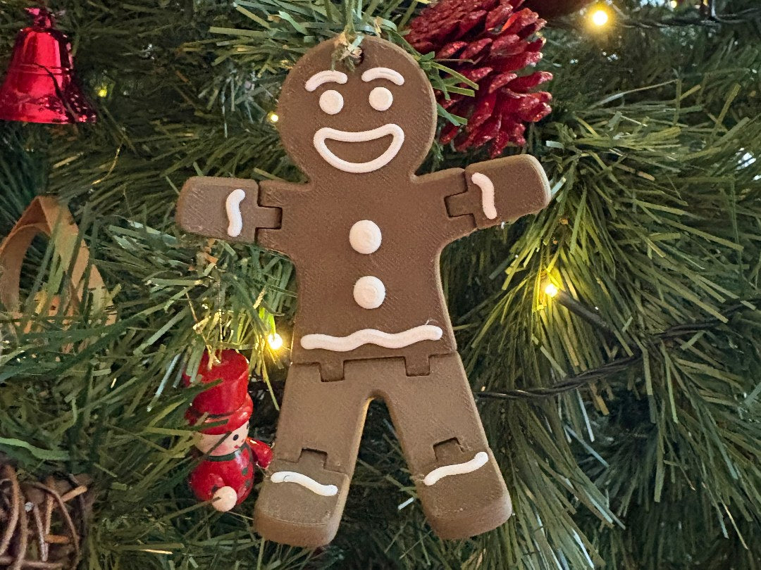 Rörlig pepparkaksgubbe till julgranen