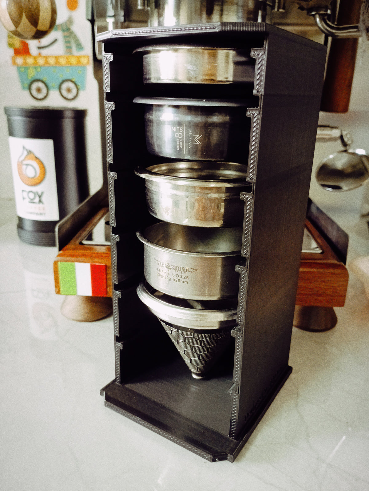 58 mm hylla för filterkorgar – espressoorganisatör