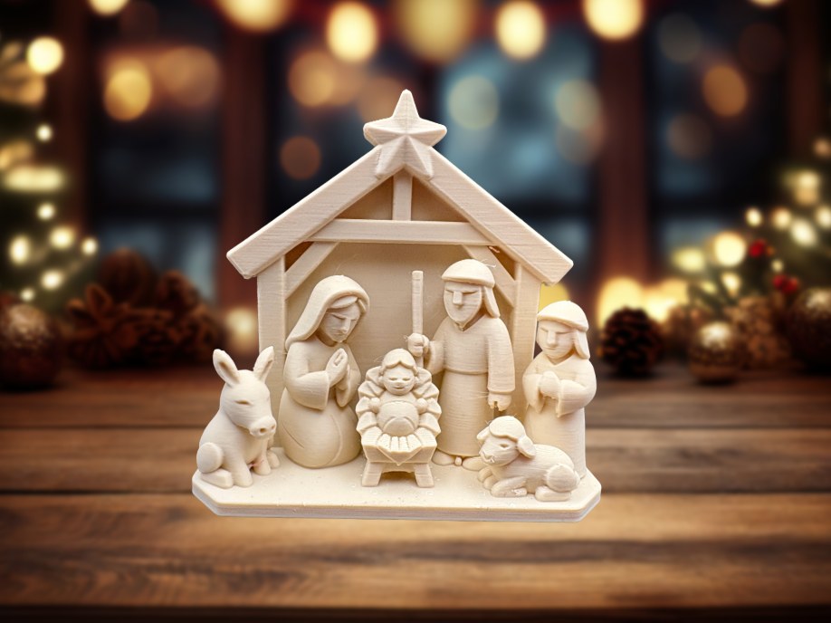Julkrubba med Maria, Josef och Jesusbarnet