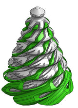 Spiralformad julgransfidget formad som snöflinga och julgran