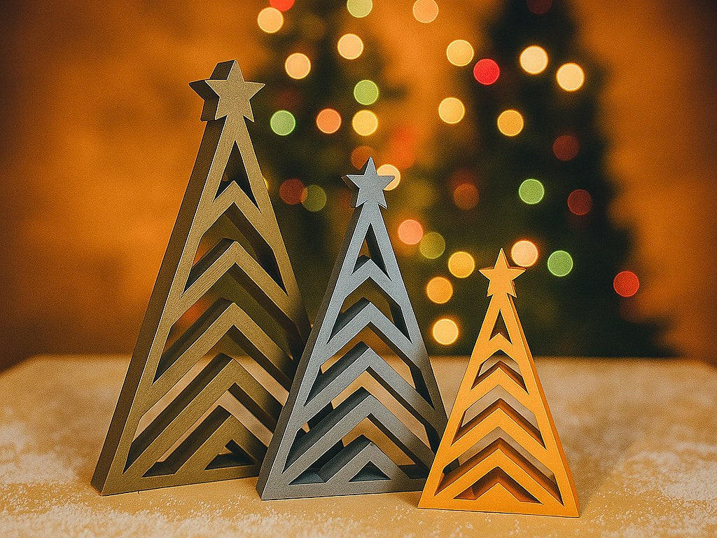 Julgransfigur i geometrisk design, 3 storlekar