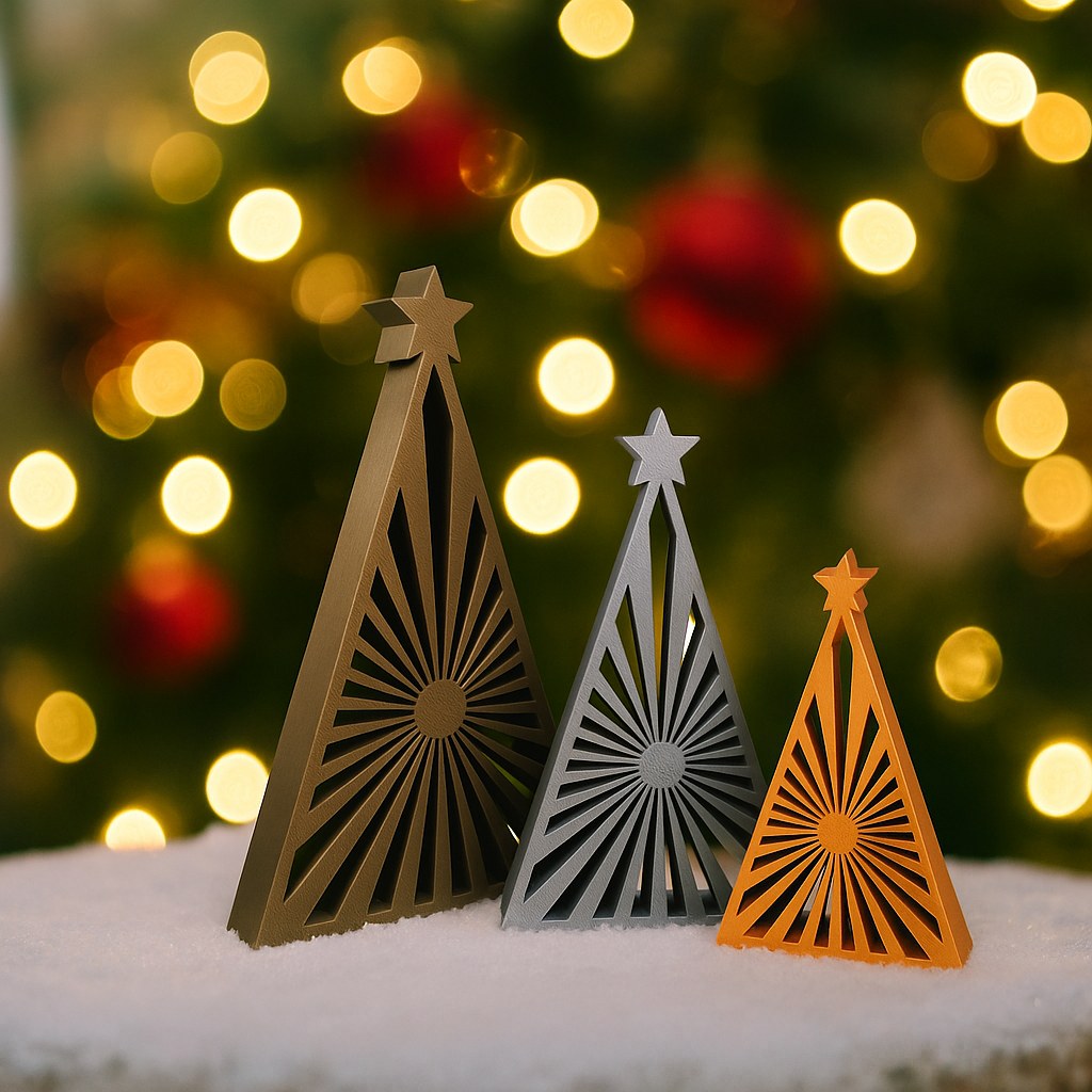 Julgransfigur i geometrisk design, 3 storlekar