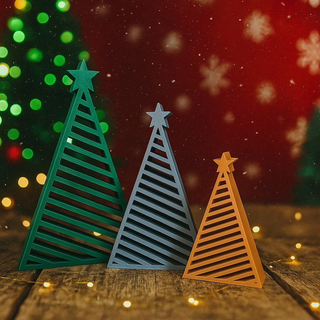 Julgransfigur i geometrisk design, 3 storlekar
