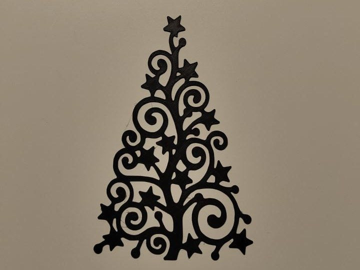 Julgran som platt väggdekoration