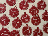 Elegant julgransprydnad med texten God Jul