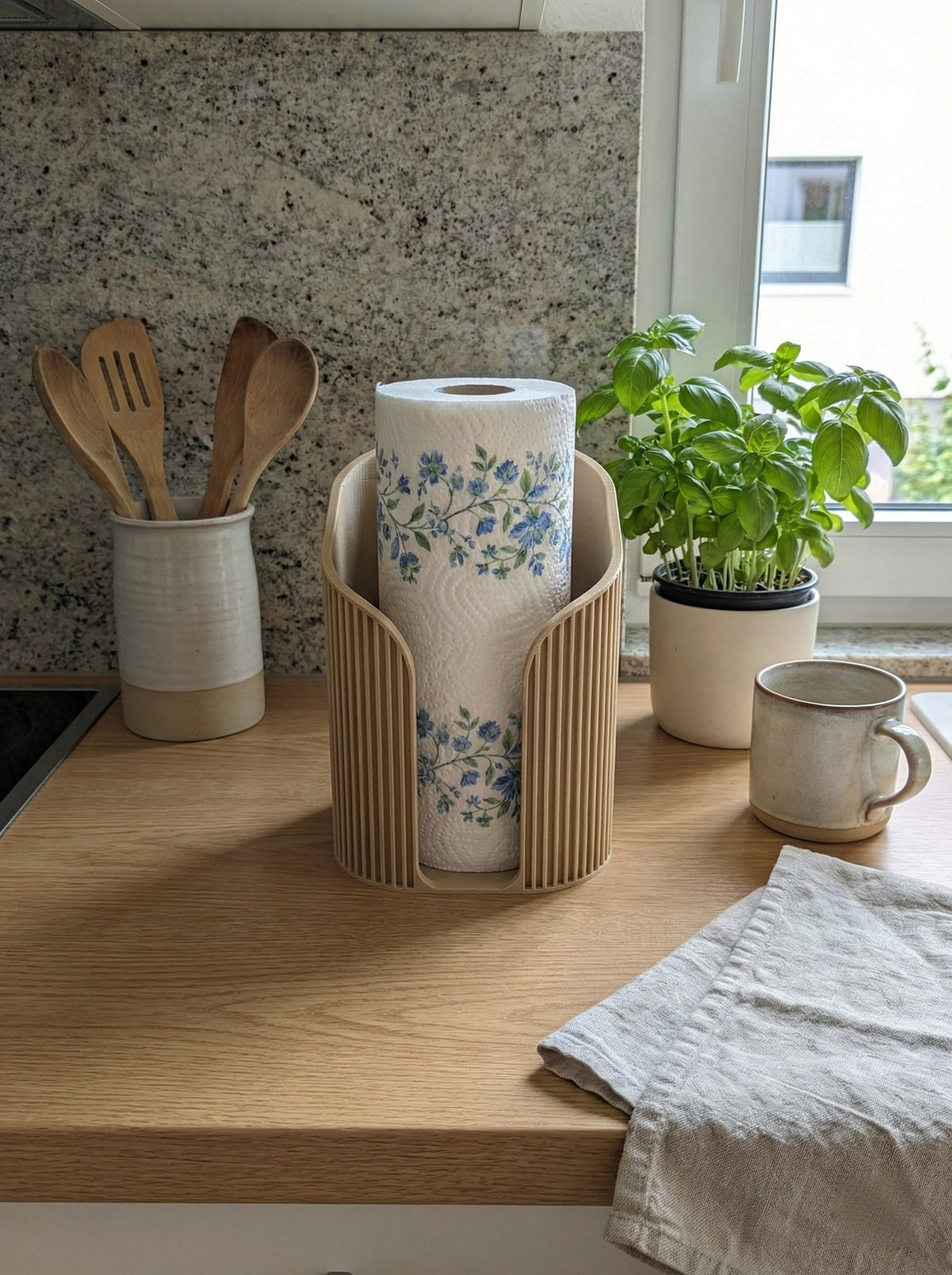 Närbild av rullhusets räfflade struktur med modern textur