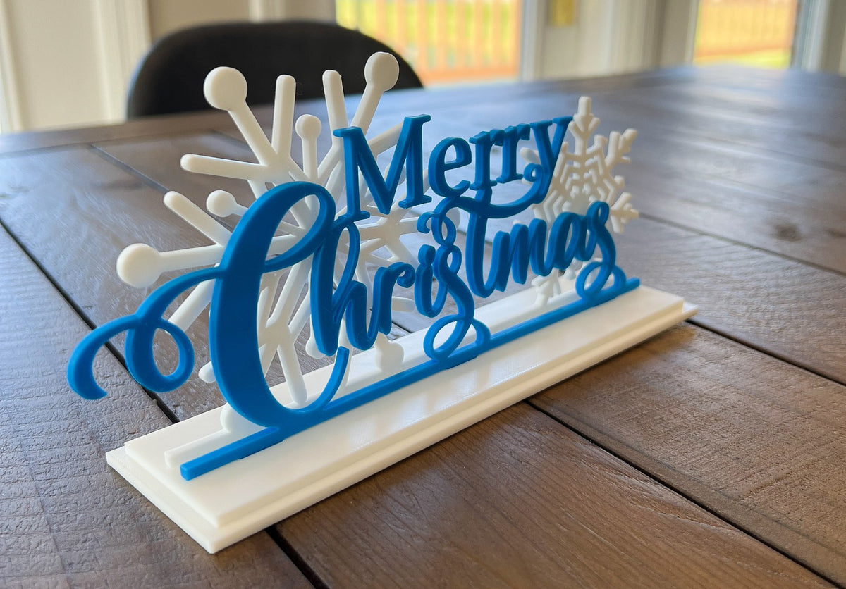 Merry Christmas-skylt, stående juldekoration i 3 delar