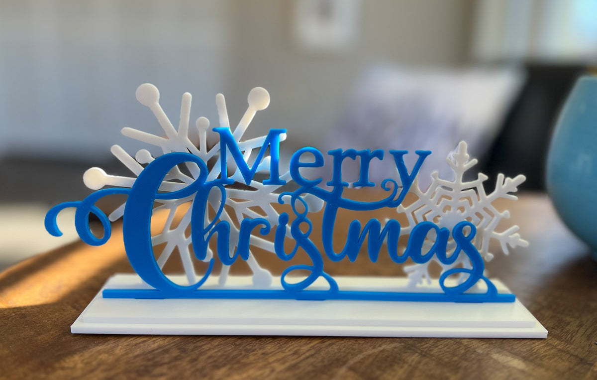 Merry Christmas-skylt, stående juldekoration i 3 delar