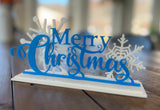 Merry Christmas-skylt, stående juldekoration i 3 delar