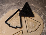 Pepparkaksform formad som en julgran, med stämpel