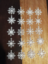 Set med 20 olika snöflingor