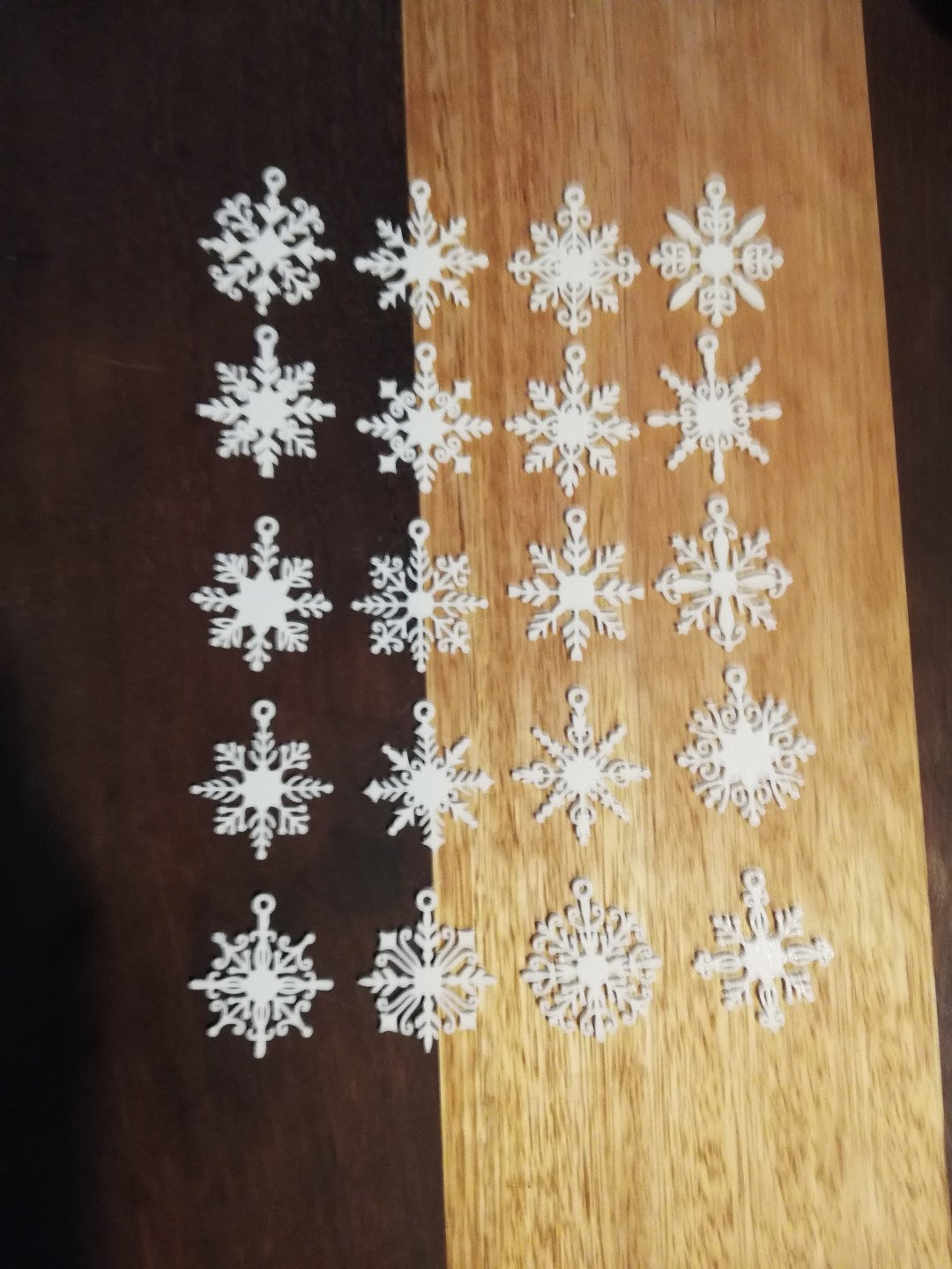 Set med 20 olika snöflingor