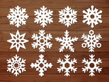 Snöflingor – set med 12 till julgranen