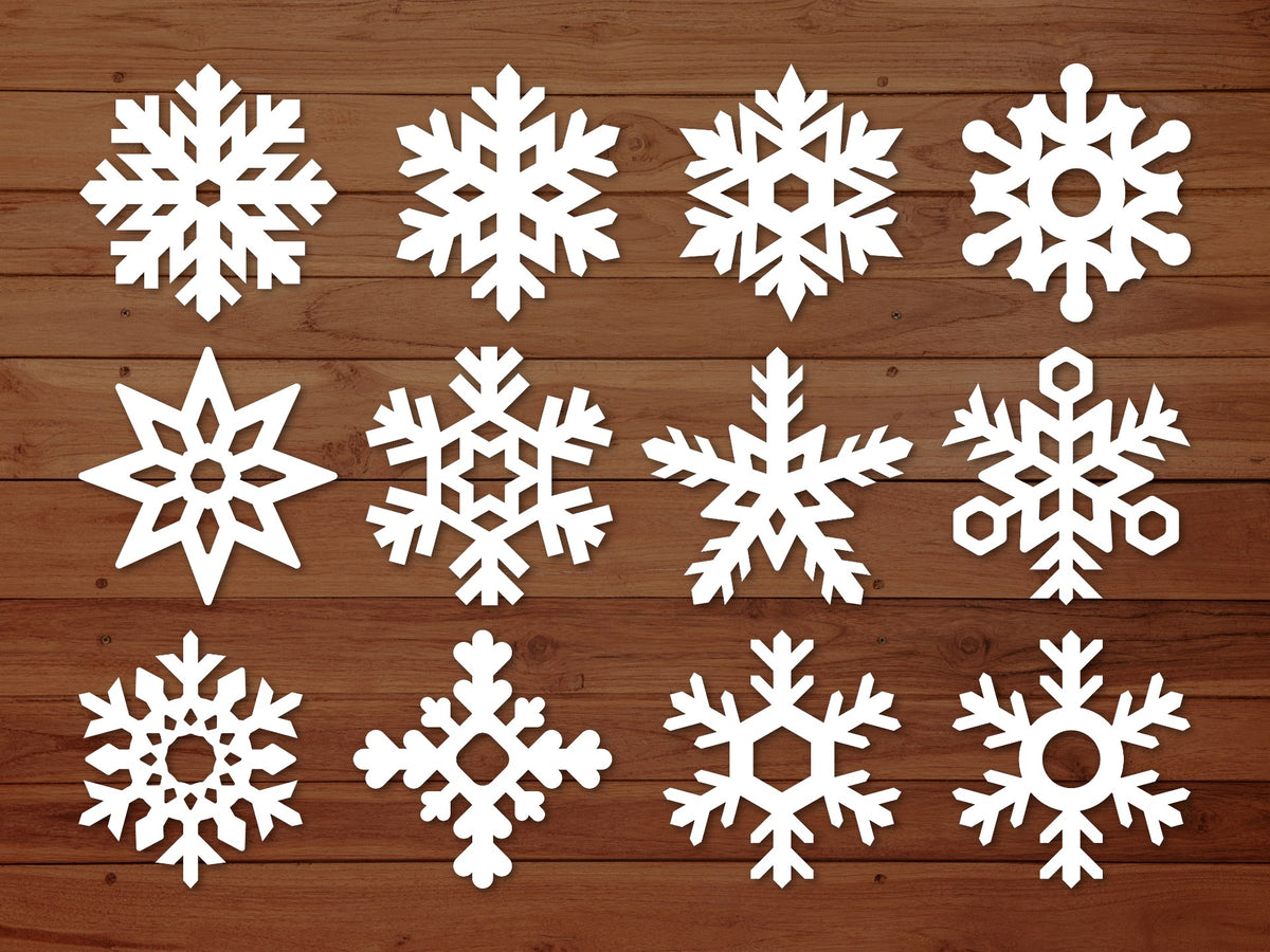 Snöflingor – set med 12 till julgranen