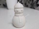 Minimalistisk snögubbsfigur med leende