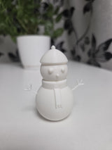Minimalistisk snögubbsfigur med leende