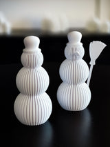 Snögubbsfigur i räfflad design