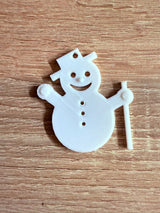 Minimalistisk snögubbe som julgransprydnad