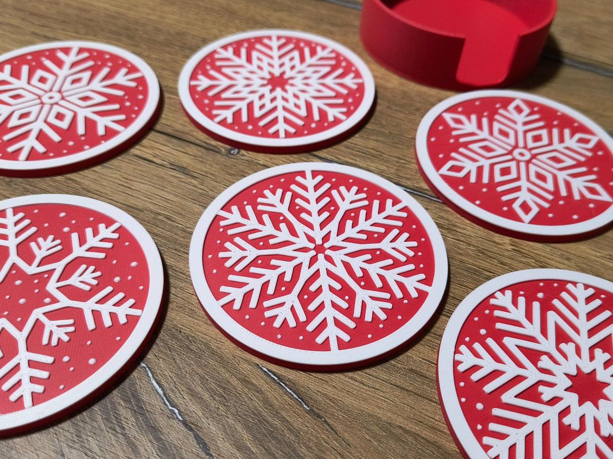 Underlägg med snöflingor till jul – 6 motiv