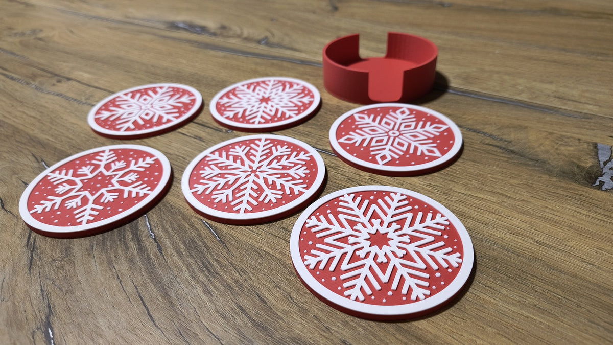Underlägg med snöflingor till jul – 6 motiv