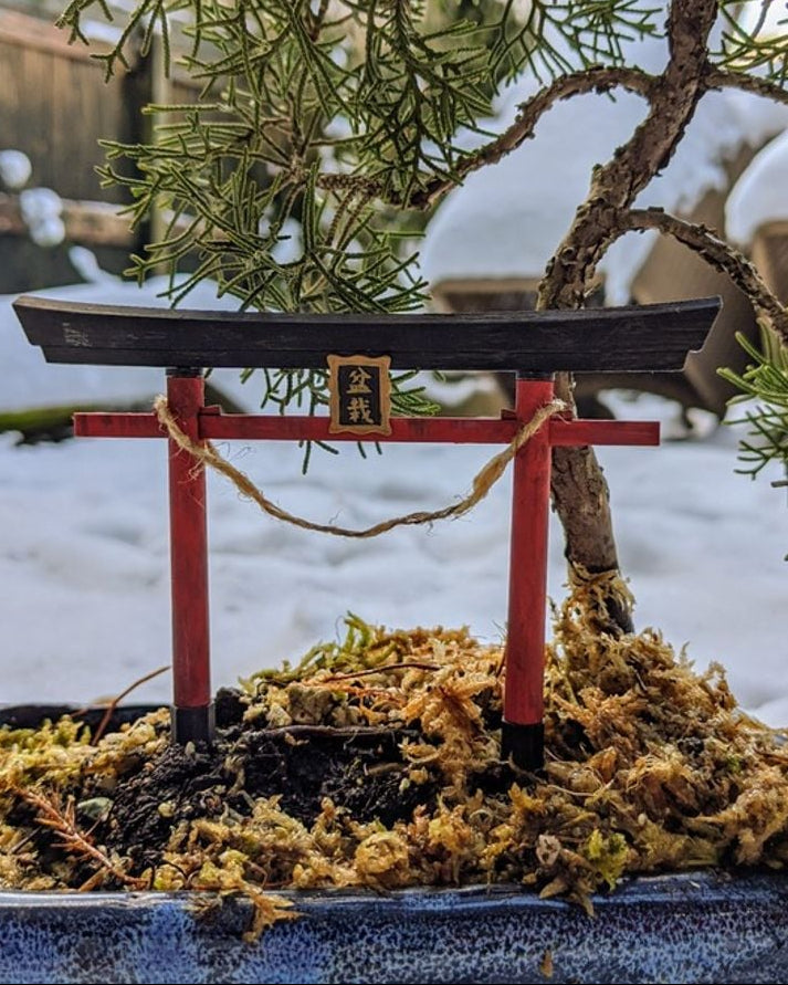 Inari torii-port för bonsai – 8 cm miniatyr