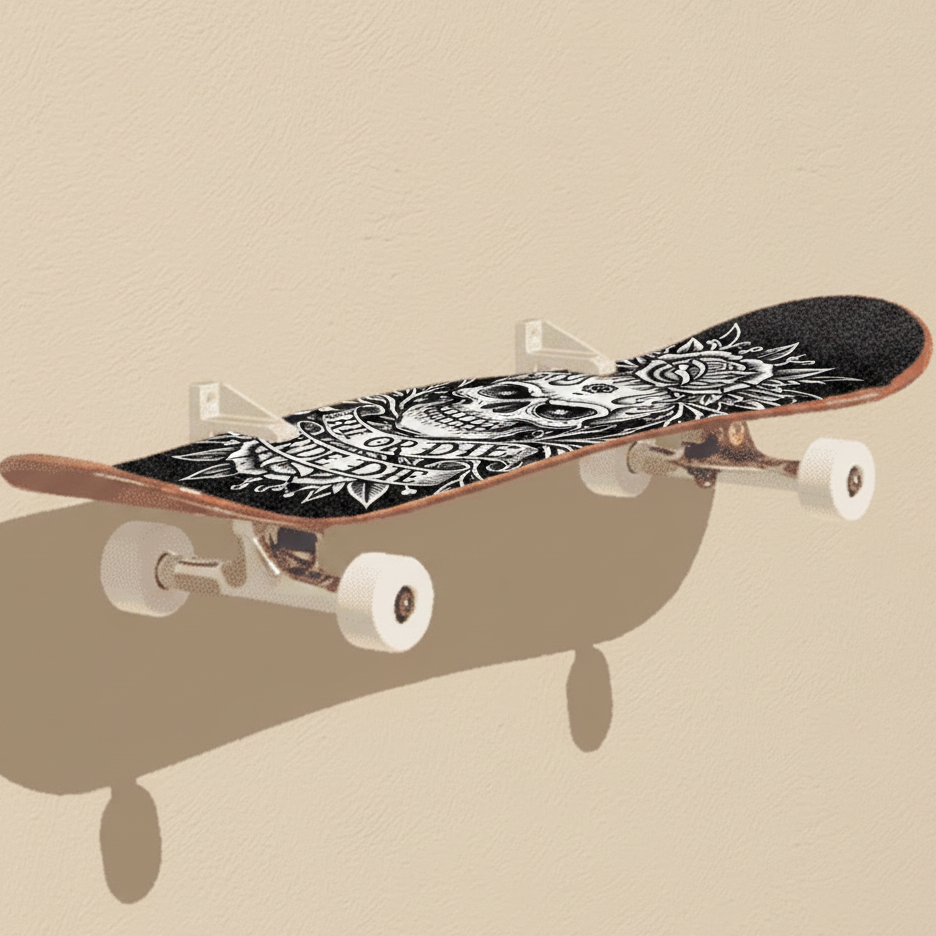 Väggfäste för skateboard – visa brädan på väggen