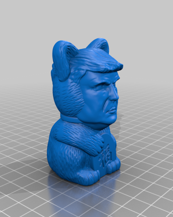 Katt-Trump-staty – rolig remixfigur