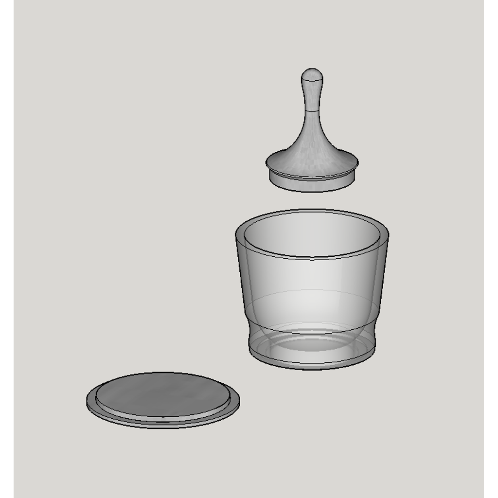 Tratt och shaker för kaffepulver till portafilter