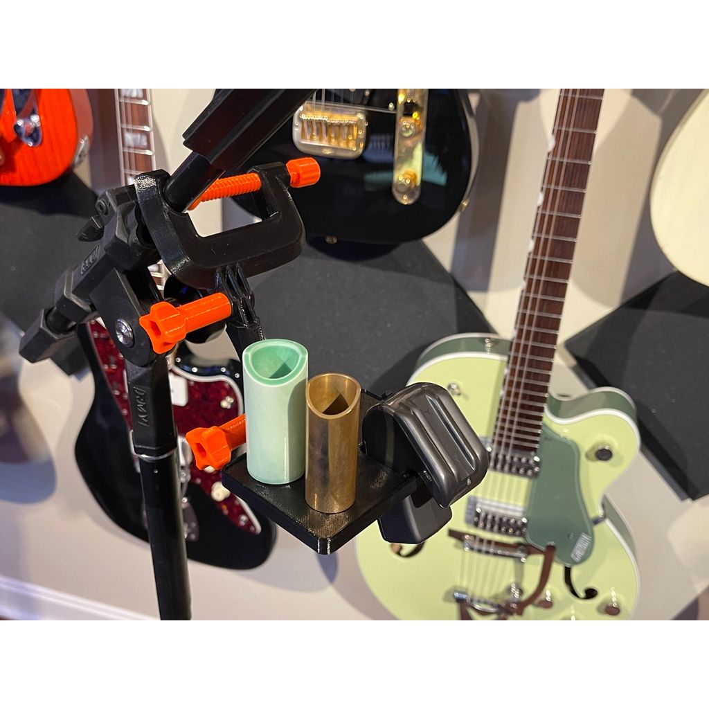 Tillbehörsställ för gitarr för EBow och två slides