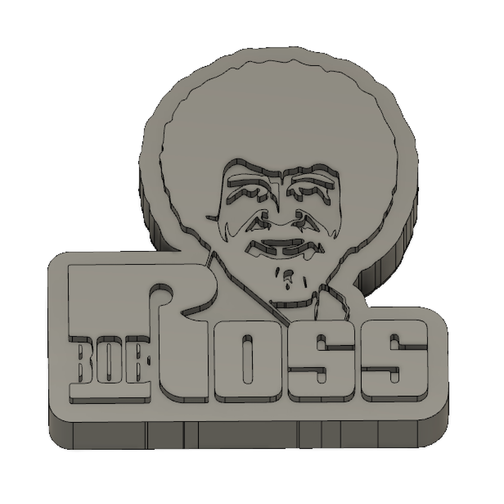 Bob Ross-logga som 3D-print